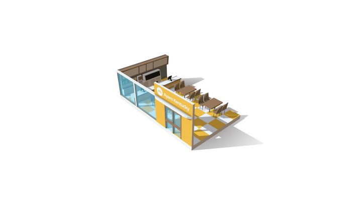 Fast Food Restaurant Lowpoly 3D Model
