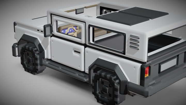 Voxel Truck #02 3D Model