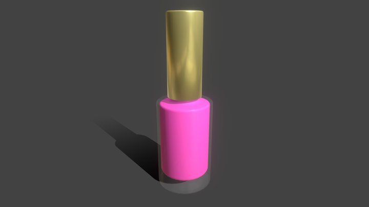 Pink nail polish 3D Model