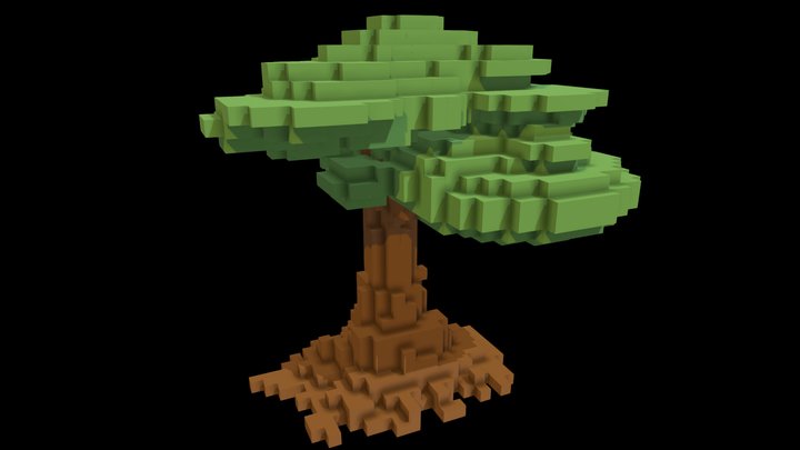 Voxel Tree 3D Model