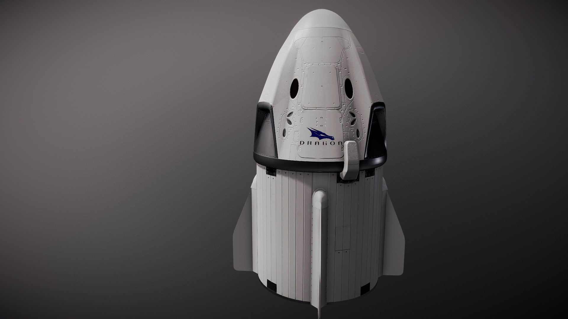 SpaceX Crew Dragon Spacecraft 3D model rigged