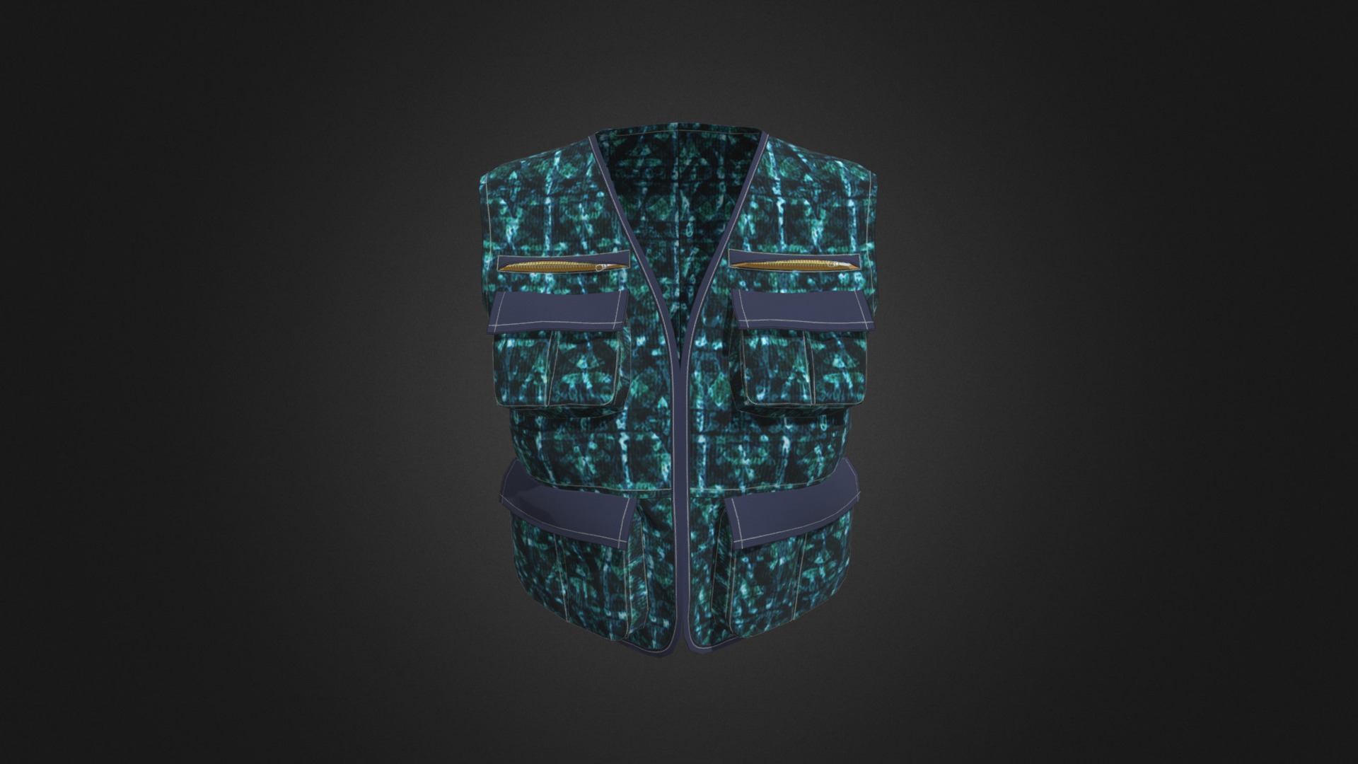 3D model Utility vest - This is a 3D model of the Utility vest. The 3D model is about a cube with many small squares.
