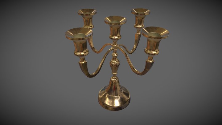 Candle Holder polished (game ready) 3D Model