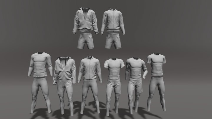 Sport Suit Set Mixed 8 Model 3D Model