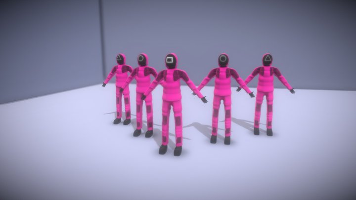 Worker Man Guards Squid Game 3D Model