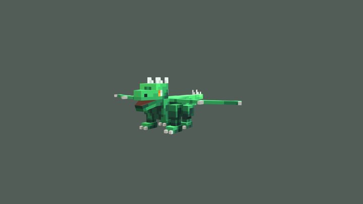 🐲 Small Stylized Green Dragon l FREE MODEL 3D Model