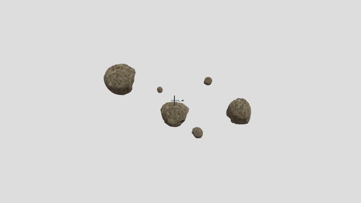 Spaceship in an asteroid field 3D Model