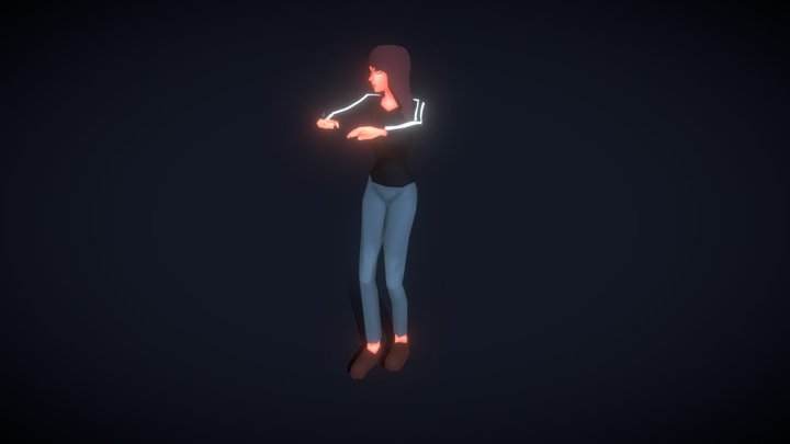 Tanya - lowpoly girl 3D Model