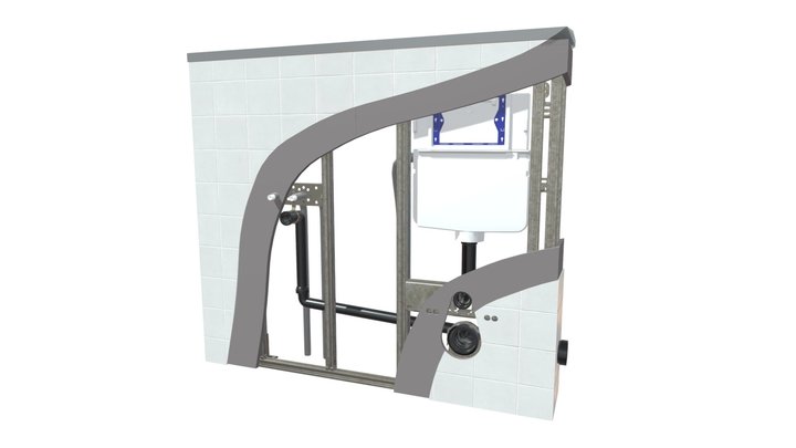 INSTALLATIONSVÄGG SNITT 3D Model