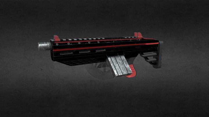 Concept Rifle - Redline - Gameready 3D Model