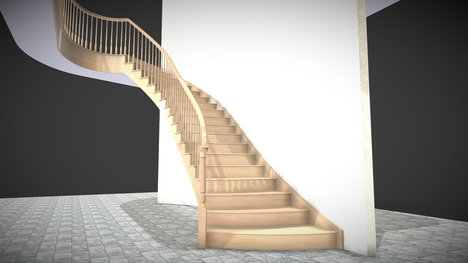 Curved Staircase with flair