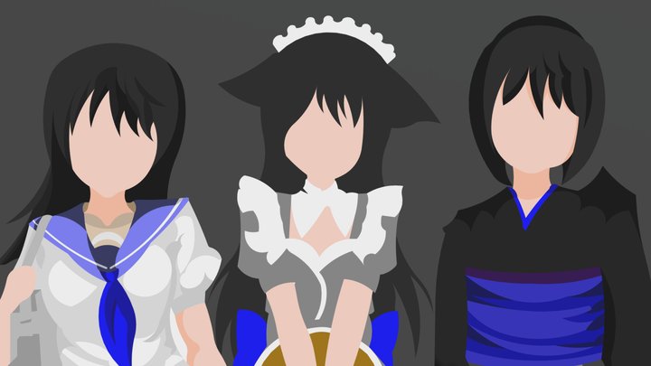 Anime Girls 3D Model