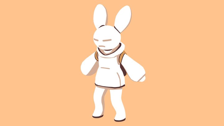 Cysketch White Bunny 3D Model