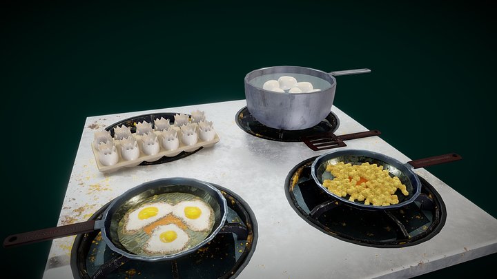 Cookin Eggs. #SketchfabWeeklyChallenge 3D Model