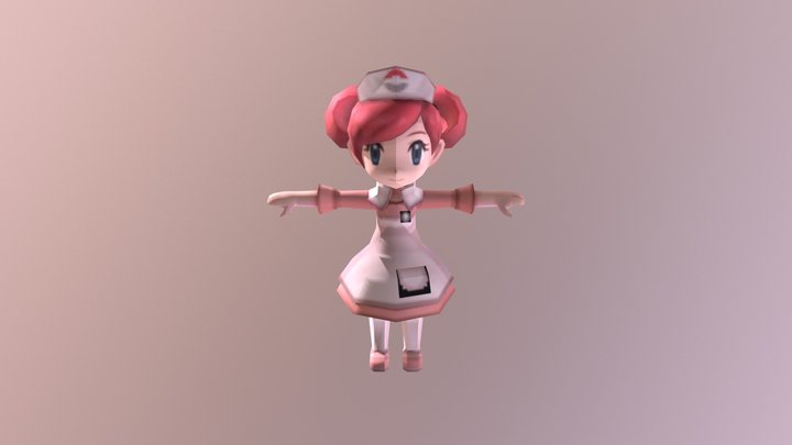 3DS - Pokemon X Y - Pokemon Center Nurse 3D Model