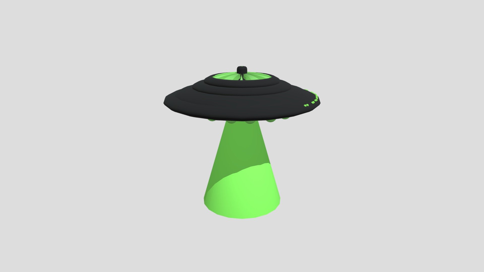 Black And Green Flying Saucer - 3D model by GianMAG [b429a62] - Sketchfab