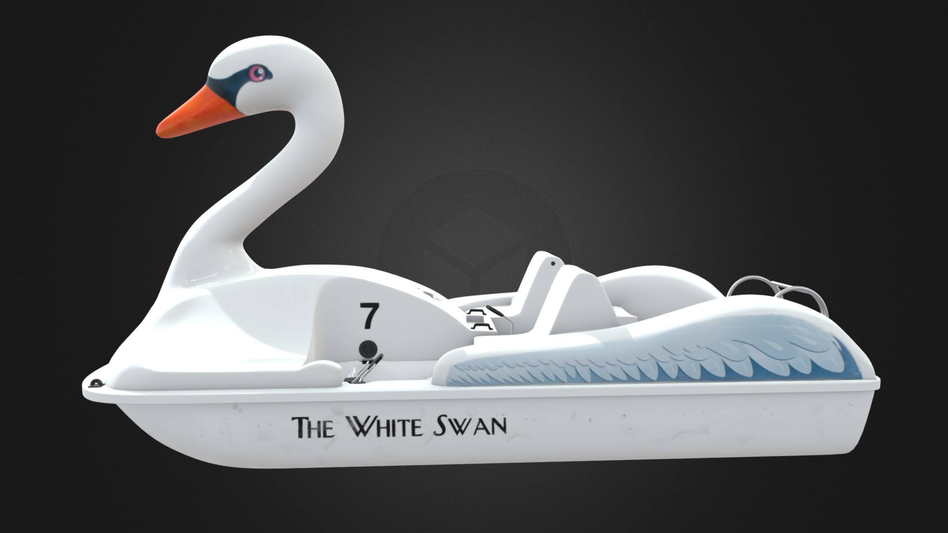 3D model Swan Pedal Boat - This is a 3D model of the Swan Pedal Boat. The 3D model is about a white and black duck.