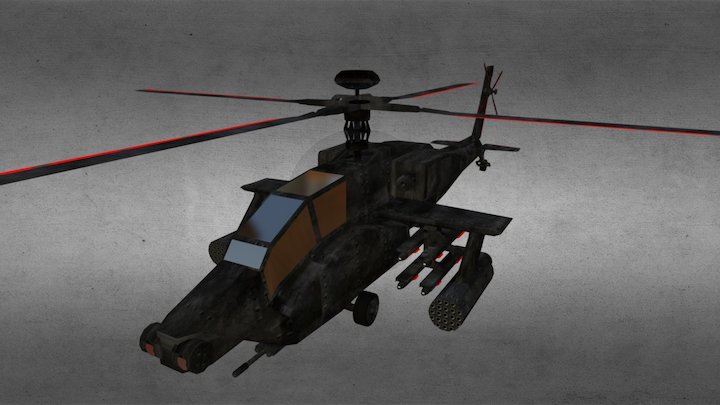 Helicóptero Apache 3D Model