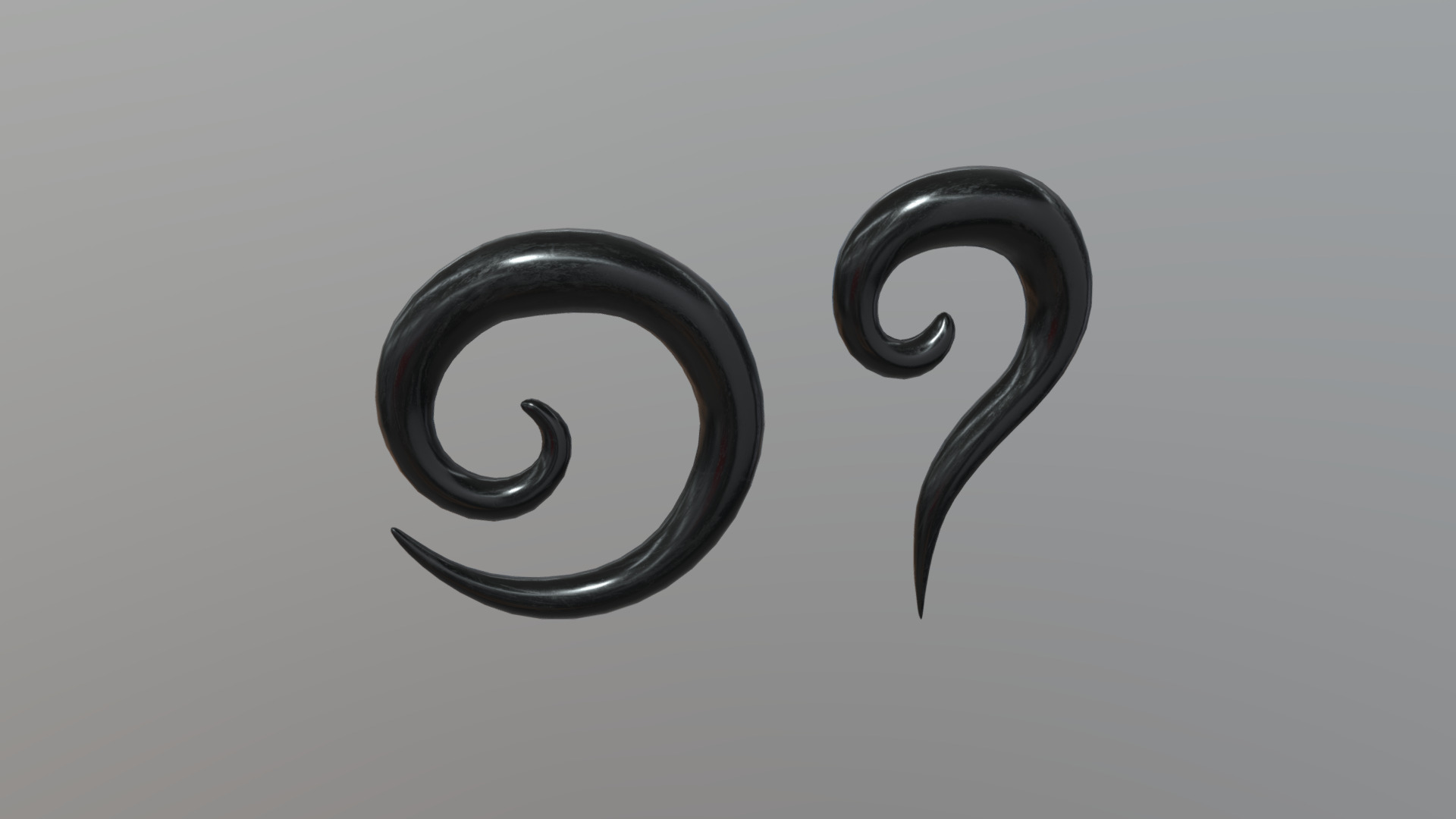 3D model Earring 2 - This is a 3D model of the Earring 2. The 3D model is about a black and silver letter.
