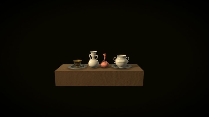 Bodegonconcacharros_ Zurbaran 3D Model