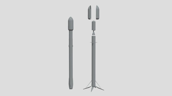 SpaceX Falcon 9 block 1.2 (Full Thrust) 3D Model