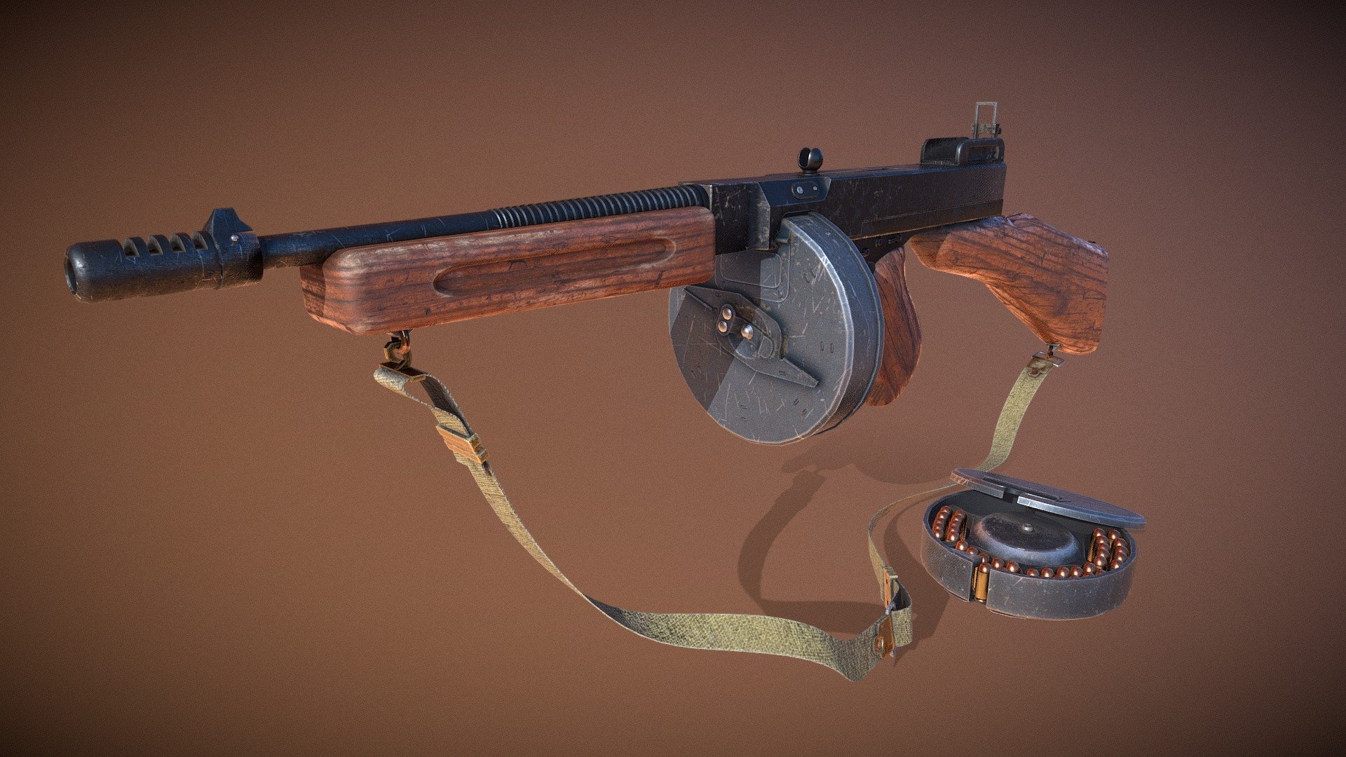 Thompson submachine gun. - Download Free 3D model by Pavlo_Holubov ...