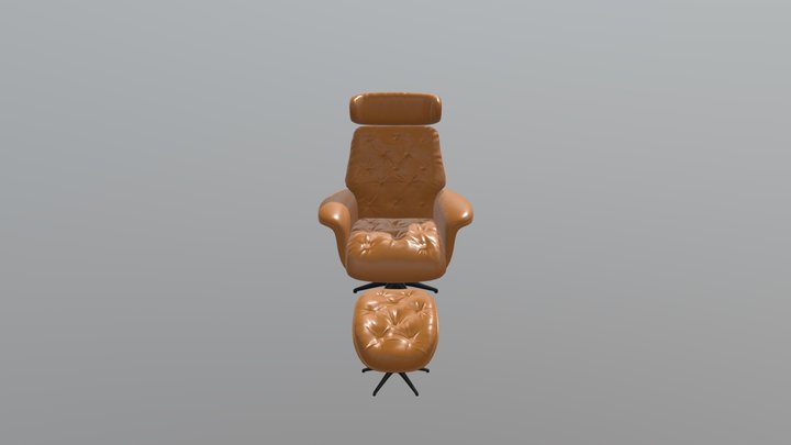 ArmChair With Leg Rest 3D Model