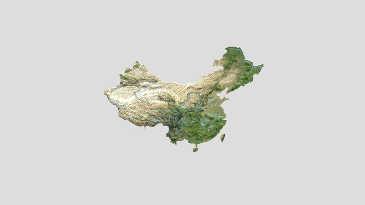 中国地图板块3D高清版 3D Model