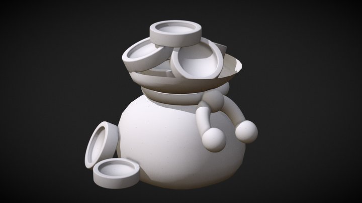 Old Bag with Coins – Stylized 3D Asset 3D Model