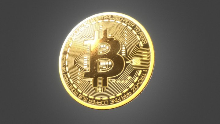 Bitcoin crypto coin 3D Model