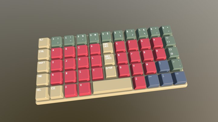 compact custom keyboard 3D Model