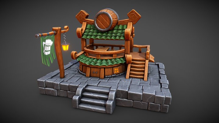 Medieval tavern "Dragon's Den" 3D Model