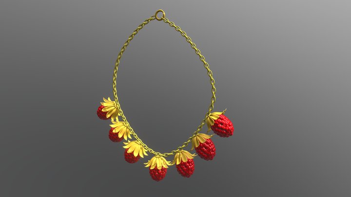 Raspberry Necklace 3D Model
