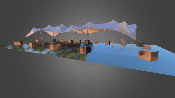 Stretch Tent with Joining Strip 3D Model