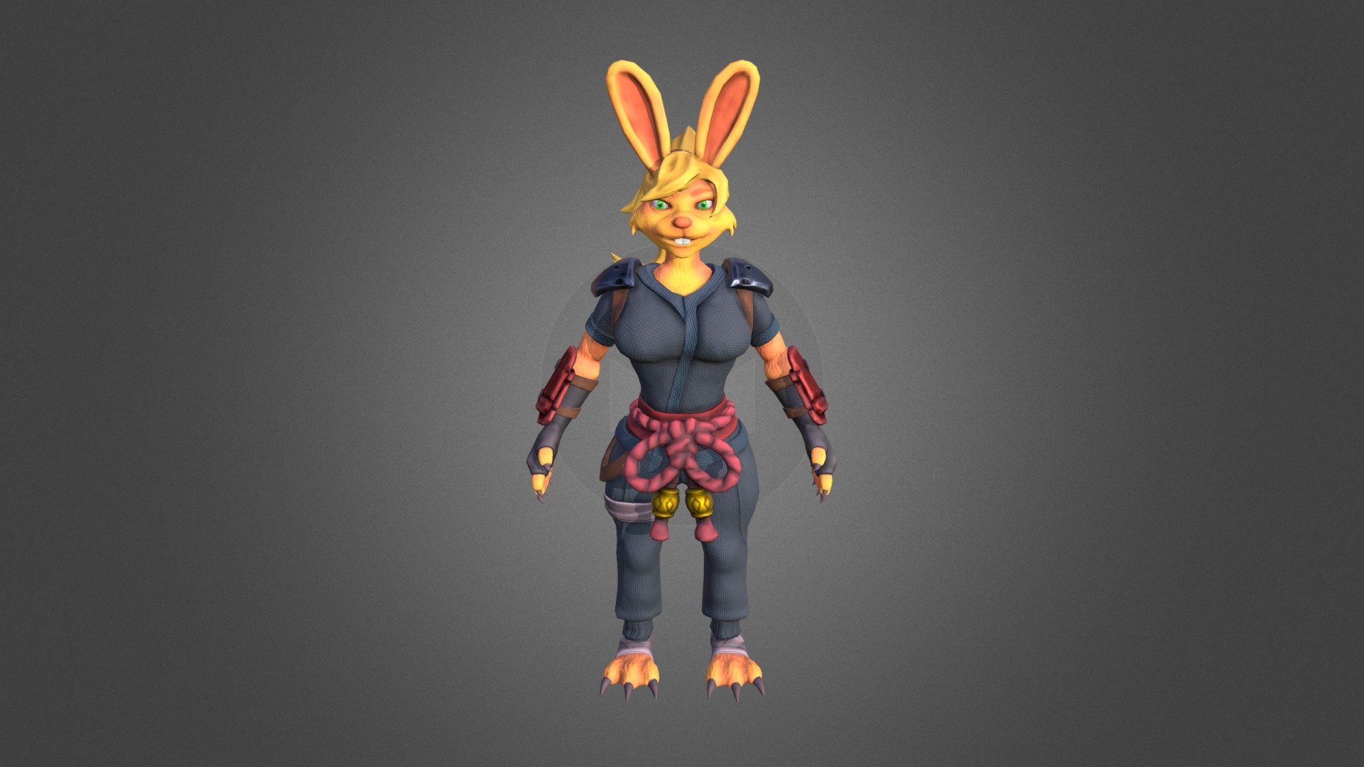 Ninja Bunny Stylizedgame character - 3D model by Ivan (@dominowka04 ...