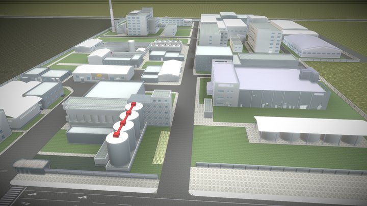 Factory building 3D model 3D Model