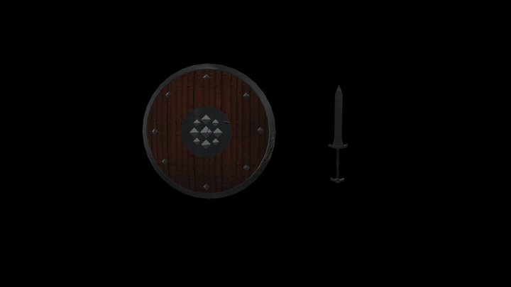Skyrim: Iron Sword & Targe of the Blooded FanArt 3D Model