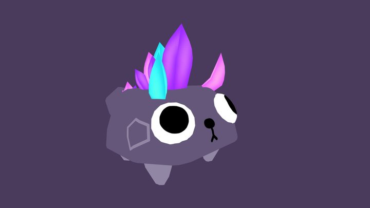 Thorned Geode Pebble // Dandy's World Rigged 3D Model