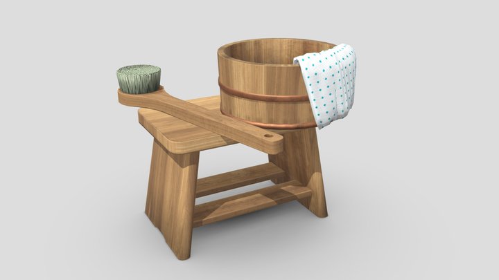 Japanese Hotspring Set 3D Model