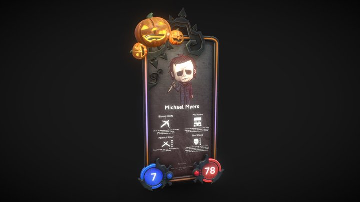 Stylized game card concept - Michael Myers's one 3D Model