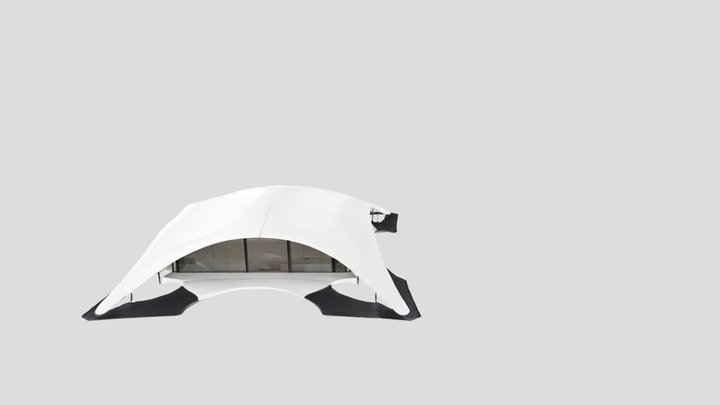 Futuristic Pavilion in Forest Clearing 3D Model