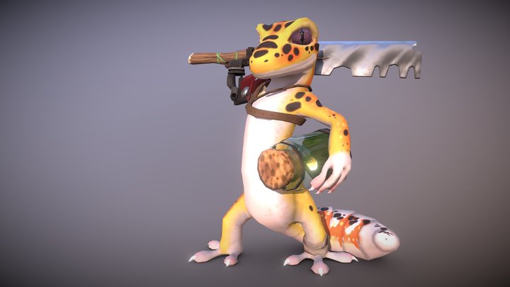 Gecko Warrior 3D Model