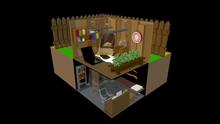 John Ko Flick's farm doomsday bunker (improved) 3D Model