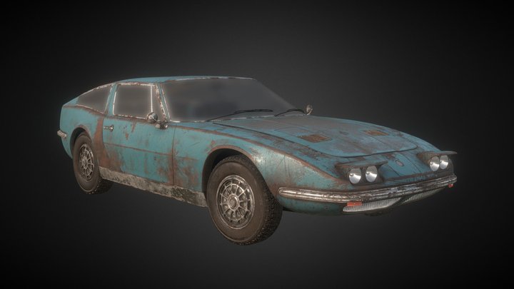 Vintage Car - Maserati Indy 3D Model