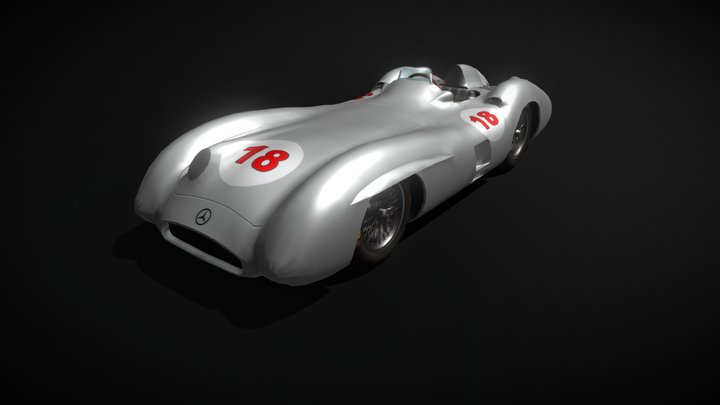 Mercedes Benz W196 Streamliner 3D Model