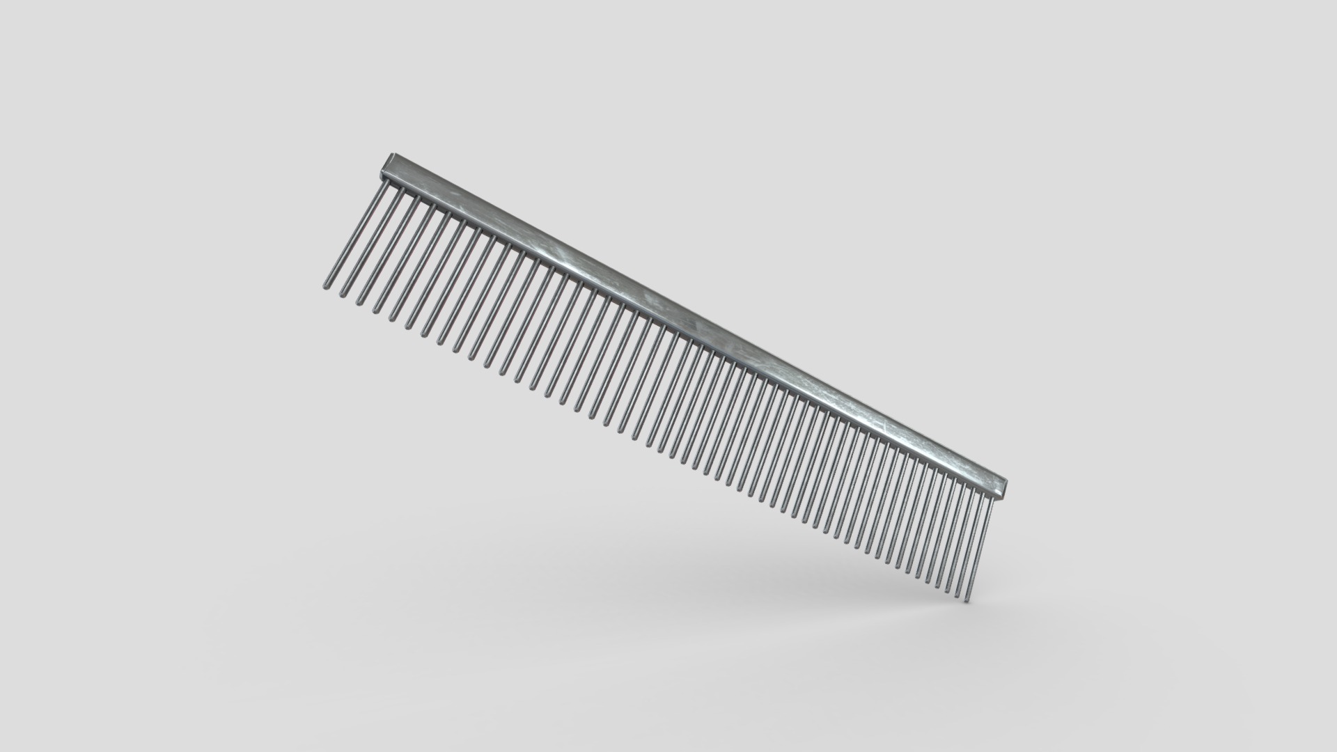 3D model Steel Hair Comb - This is a 3D model of the Steel Hair Comb. The 3D model is about a black metal object.