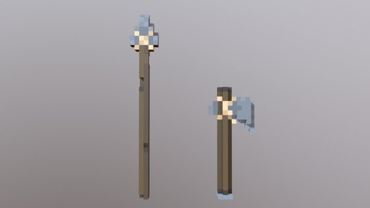 [Primitive Armory] Stone Weapons 3D Model