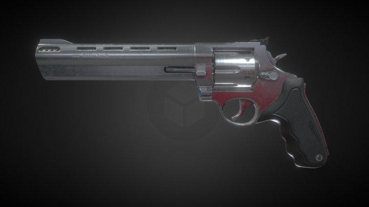 .44 Magnum revolver - Low poly 3D Model