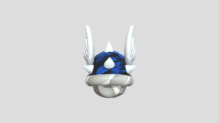 Blue Shell with wings 3D Model