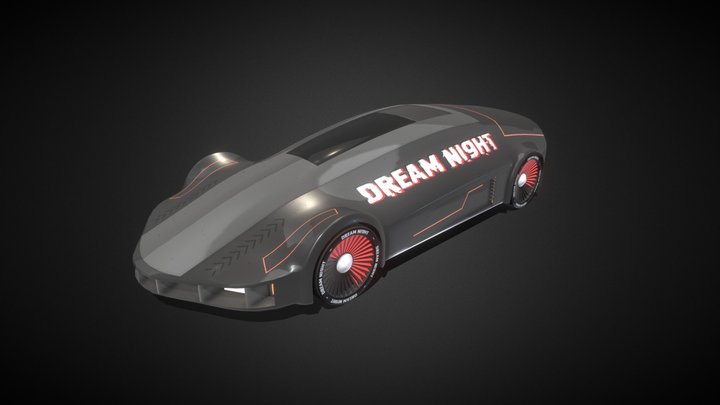Futuristic Car: Dream Night 3D Model
